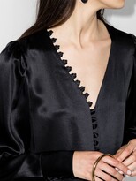 Thumbnail for your product : ENVELOPE1976 Black Nice Buttoned Silk Mini Dress
