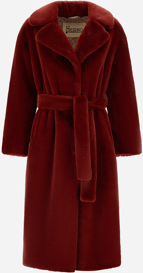 Herno Coat In Soft Alternative Fur