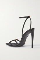 Thumbnail for your product : Saint Laurent New Nuit Crystal-embellished Satin Sandals - Black