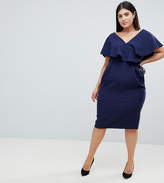 Thumbnail for your product : ASOS Curve DESIGN Curve Ruffle Wrap Midi Dress