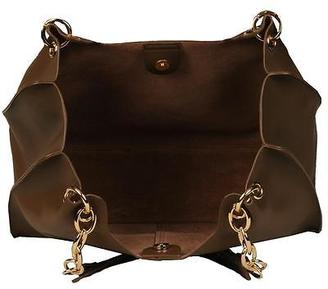 Wilsons Leather Womens Vintage Small Leather Hobo W/ Chain Strap