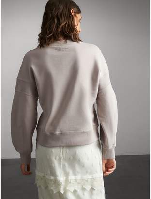 Burberry Puffed-sleeve Cotton Panelled Sweatshirt