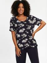 Thumbnail for your product : Evans Navy Blue Floral Printed Top