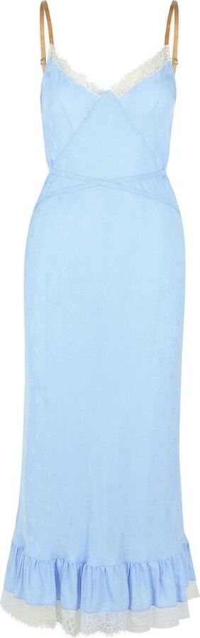 Moschino Lace Detailed Ruffle Hem Dress