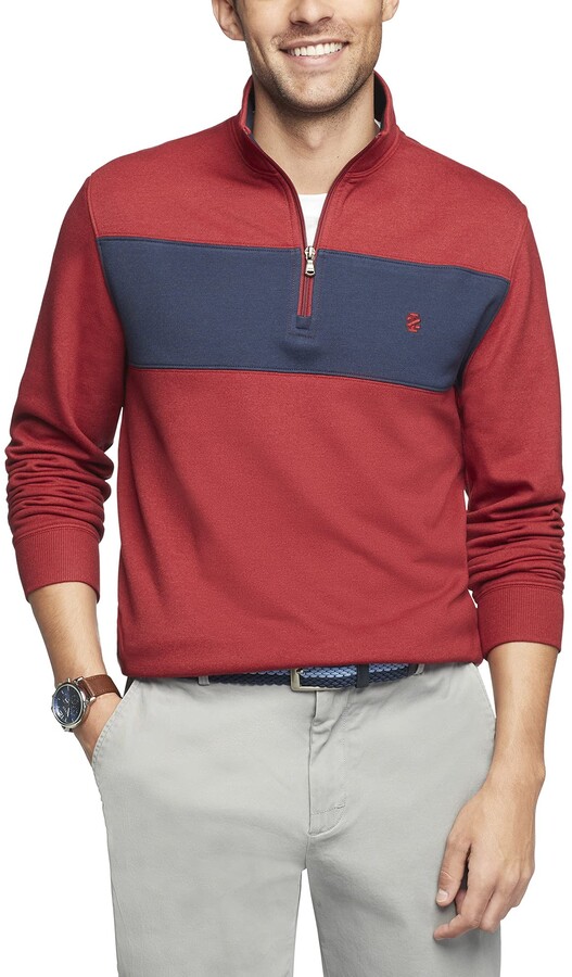 izod quarter zip fleece pullover
