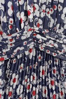 Thumbnail for your product : Mikael Aghal Pleated Cutout Floral-print Chiffon Gown