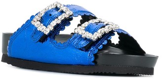 SUECOMMA BONNIE Crystal Buckle Sandals