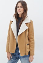 Thumbnail for your product : Forever 21 Contemporary Faux Shearling-Lined Moto Jacket