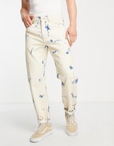 Thumbnail for your product : Topman relaxed jeans in light wash blue
