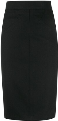Alaïa Pre-Owned 1980s High Rise Fitted Skirt