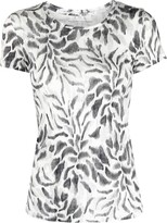 Thumbnail for your product : Majestic Printed Linen Blend T-shirt