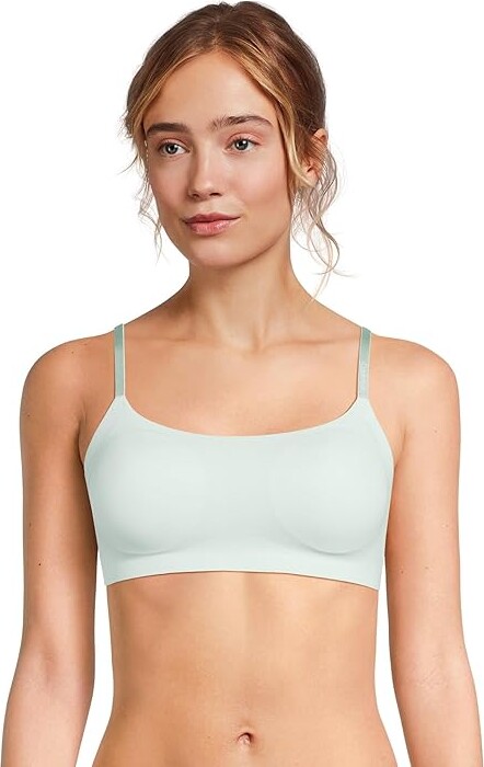Calvin Klein Underwear Invisibles Lightly Lined Scoopneck Bralette Women's Bra Moonlight Jade : SM (Women's 4-6), Elastane/Nylon