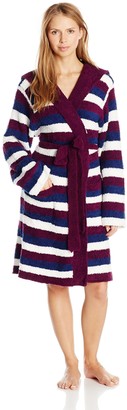 Casual Moments Women's Hooded Marshmallow Wrap Robe