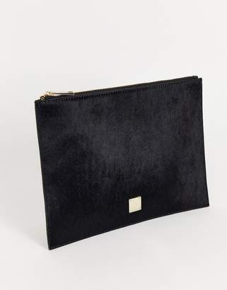 Paul Costelloe real leather black pouch