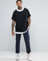 Thumbnail for your product : ASOS Super Oversized T-Shirt With Double Layer In Black And White