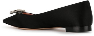 Rochas Embellished Logo Ballerina Shoes