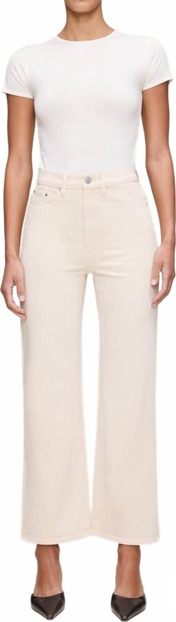 DL1961 - Women's Karmine Refined Wide Leg High Rise Jeans In Flax