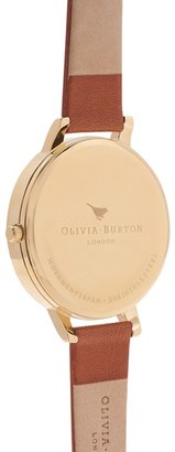 Olivia Burton Women's Big Dial Leather Strap Watch, 38Mm