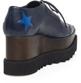 Thumbnail for your product : Stella McCartney Faux-Leather Star Platform Oxford, Navy/Bluebird