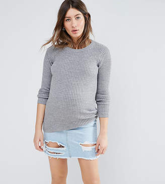ASOS Maternity Jumper With Crew Neck In Rib