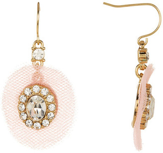 Carolee Tulle Pave Stone Drop Earrings