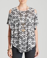 Thumbnail for your product : Free People Top - Printed Cold Shoulder