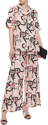 F.R.S For Restless Sleepers Apate Printed Satin-twill Wide-leg Pants