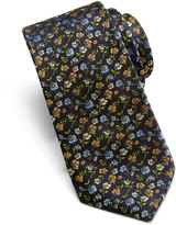 Thumbnail for your product : Neiman Marcus Floral-Pattern Faille Tie, Navy/Gold