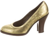 Thumbnail for your product : Dries Van Noten Metallic Round-Toe Pumps