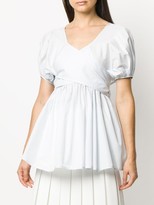 Thumbnail for your product : Cecilie Bahnsen Puff Sleeve Wrap Over Blouse