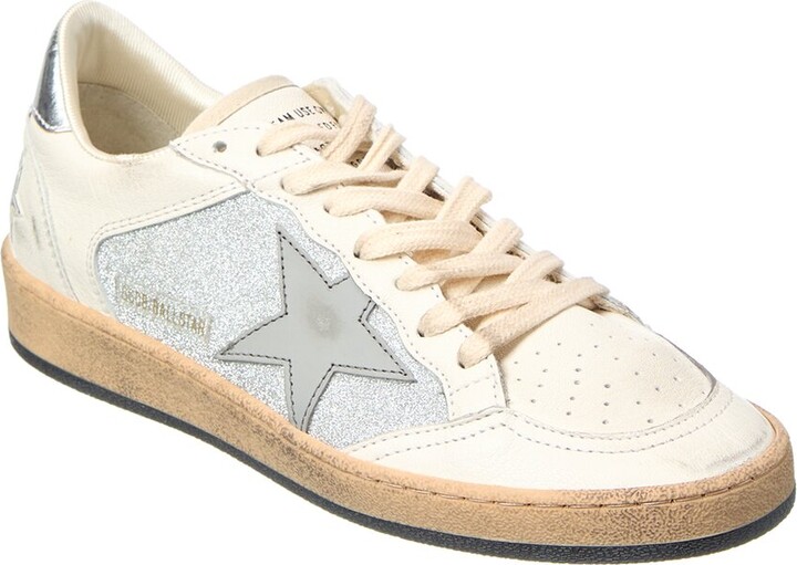 Golden Goose Ballstar Glitter & Leather Sneaker