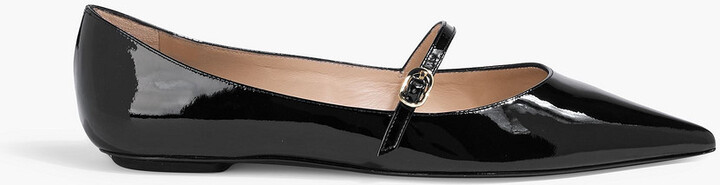 Stuart Weitzman Emilia patent-leather Mary Jane flats