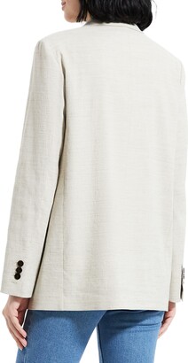 Theory Double Breasted Linen Blend Blazer