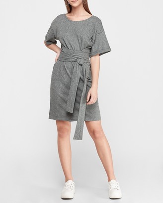 Express Rolled Sleeve Wrap Dress