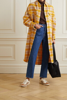 Etoile Isabel Marant Fontia Oversized Checked Wool-blend Flannel Coat - Ecru