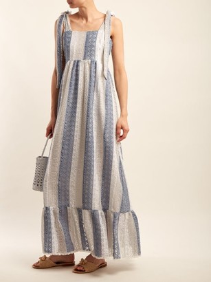 Athena Procopiou - Tie-shoulder Lace Dress - Blue Multi