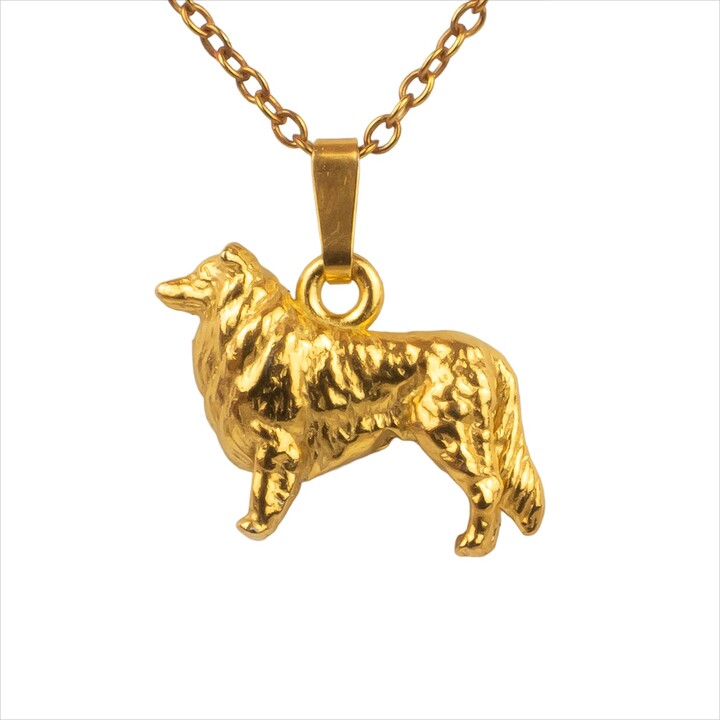 Simon Kemp Jewellers Collie Dog Pendant Eighteen Carat Gold On Solid Recycled Sterling Silver