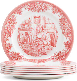 TJMAXX 6Pk Santa's Workshop Plates