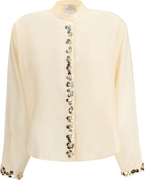 Forte Forte Sequin-Embellished Silk Shirt