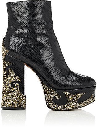 Marc Jacobs Women's Appliquéd Stamped Leather Platform Ankle Boots