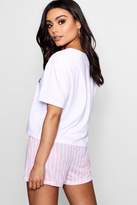 Thumbnail for your product : boohoo Team Bride Stripe Short Set