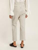 Thumbnail for your product : Masscob Paper-bag Waist Striped Trousers - Womens - White Navy