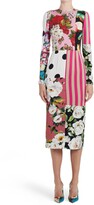 Thumbnail for your product : Dolce & Gabbana Patchwork Long Sleeve Sheath Dress