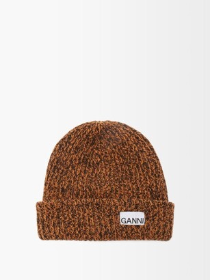 ganni orange beanie