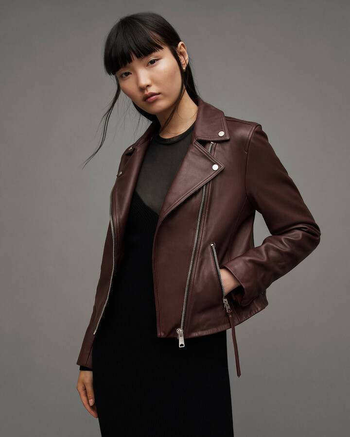 AllSaints Dalby Leather Biker Jacket ShopStyle