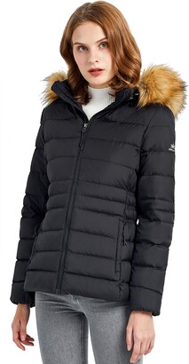 Orolay Women's Winter Down Coat Hoodie Jacket Caviar L