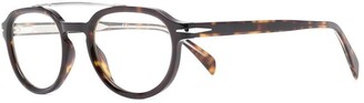 David Beckham Tortoiseshell-Effect Round-Frame Glasses