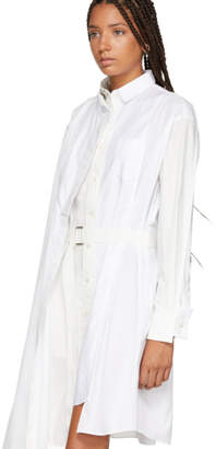 Sacai White Wrap Shirt Dress