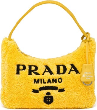 PRADA Shoulder Bag Triangle Leather Crossbody Enamel Embossed Logo Yellow  1BH190 2BYA F0377 Women's | eLADY Globazone