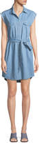 Thumbnail for your product : 7 For All Mankind Cutoff-Sleeve Denim Shirtdress